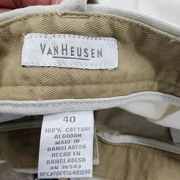 NWT Van Heusen chino flat front beige men's shorts 40 - Picture 5 of 6